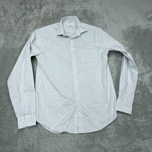 Calvin Klein Wrinkle Free Fresh White Check Button-Up Shirt M a0264
